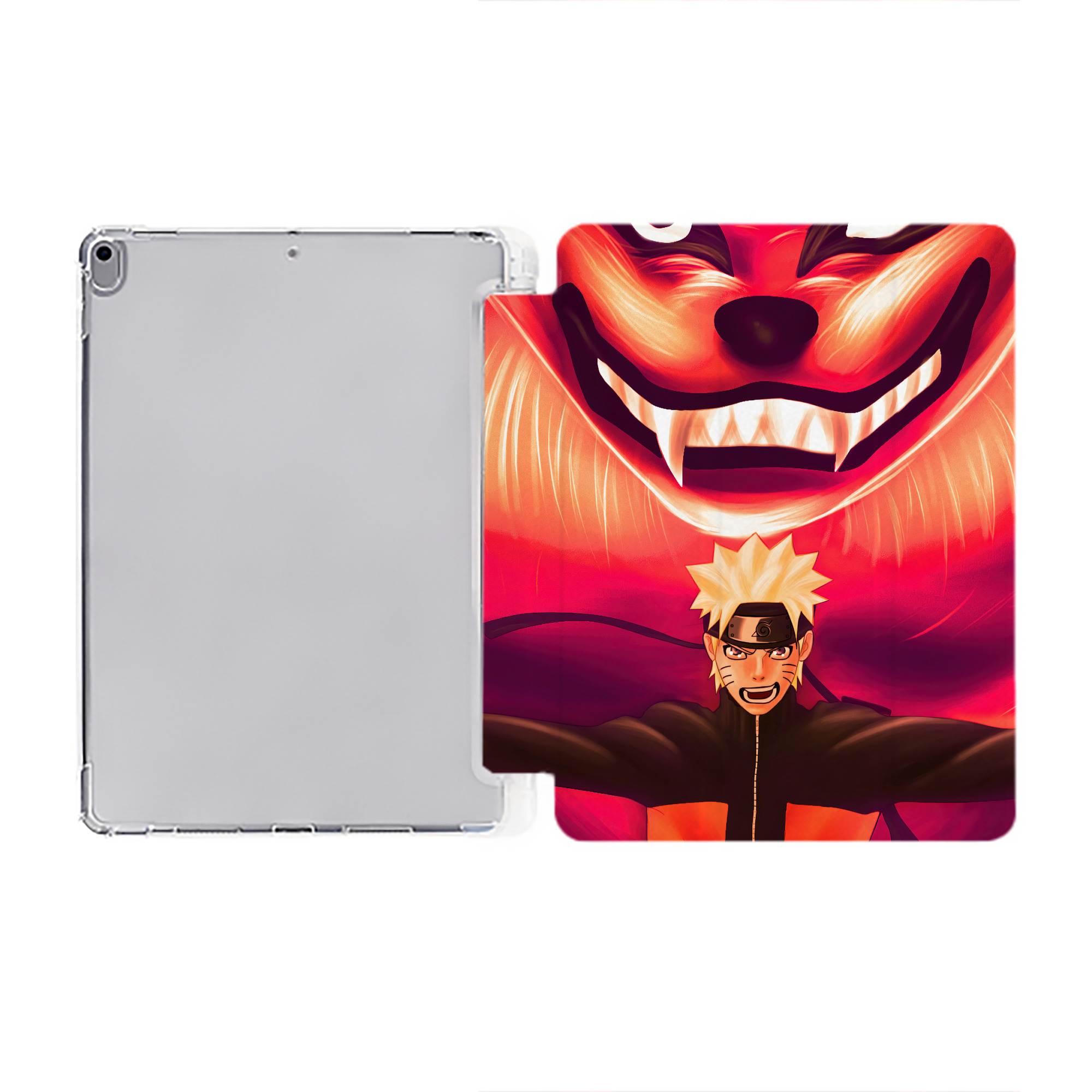 （画像用） NARUTO -ナルト- NARUTO -ナルト- 疾風伝 IPad ケース ペン収納付き 三つ折りスタンド PUレザー×シリコン 対応機種9.5/10.5/10.9インチ